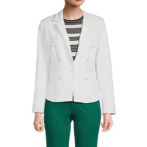 NWT Ecru double breasted blazer in white  Size 6